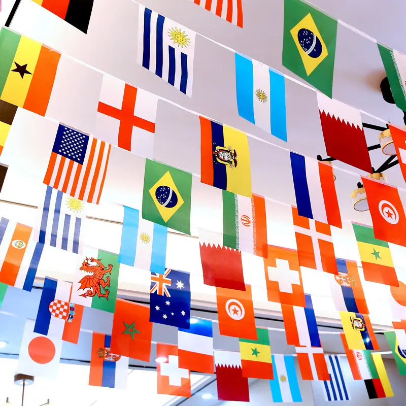 48 Qualifying Nations Soccer Tournament Flag Banner 47Ft,Official Match Day String Flags for 2026 International Soccer Watch Party, Fan Display, Sports Bar & Stadium Atmosphere Home Decor, Garden Yard Porch, Final Match Banner