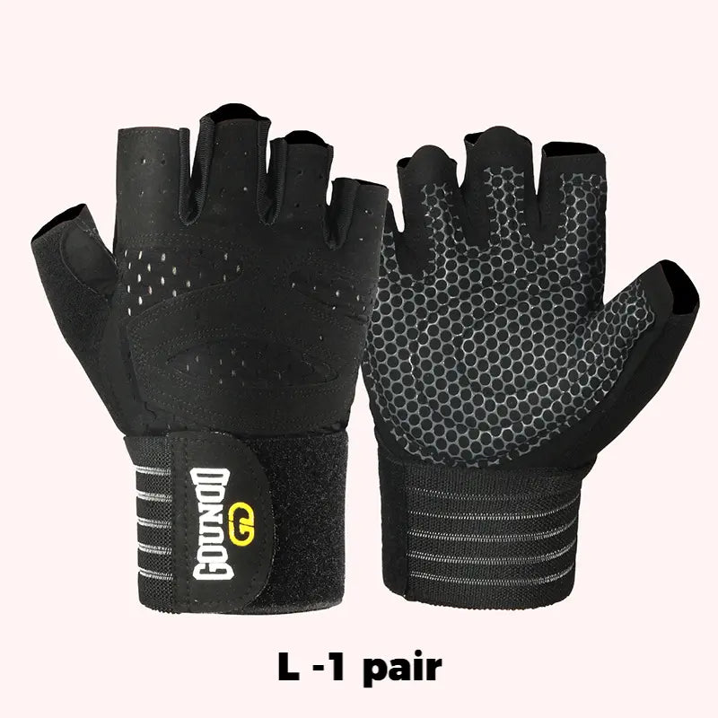 Gym Gloves,Fitness Sports Gloves with Half-Finger Design, Thickened Anti-Slip Palm Pads, Shock-Absorbing Palm Protection, Suitable for Strength Training, Yoga, Home Workouts, Breathable Outdoor Cycling Gloves, Unisex