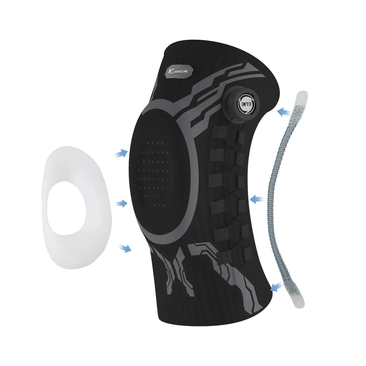 Kuangmi Knee Brace with Patella Gel Pad & Side Stabilizers, Compression Knee Sleeve for Pain Relief, Workout, Arthritis & Meniscus Tear