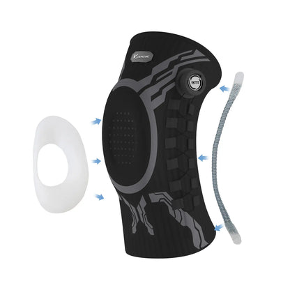 Kuangmi Knee Brace with Patella Gel Pad & Side Stabilizers, Compression Knee Sleeve for Pain Relief, Workout, Arthritis & Meniscus Tear