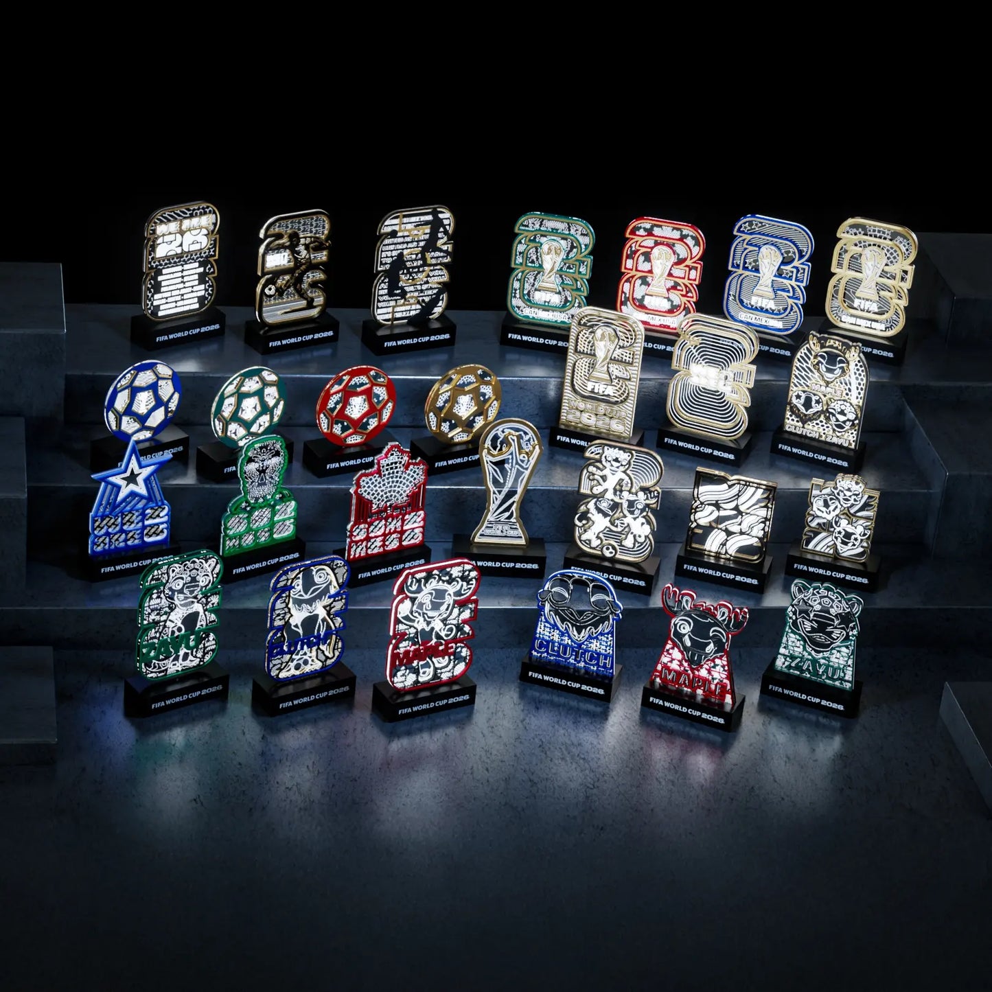 FIFA World Cup 2026 Mascots Clutch Maple Zayu LED Light up Figurine, Plug-In Night Light Collectible Memorabilia Decor for Home Office Desk, Gift for Kids Teens Adults Sports Fan