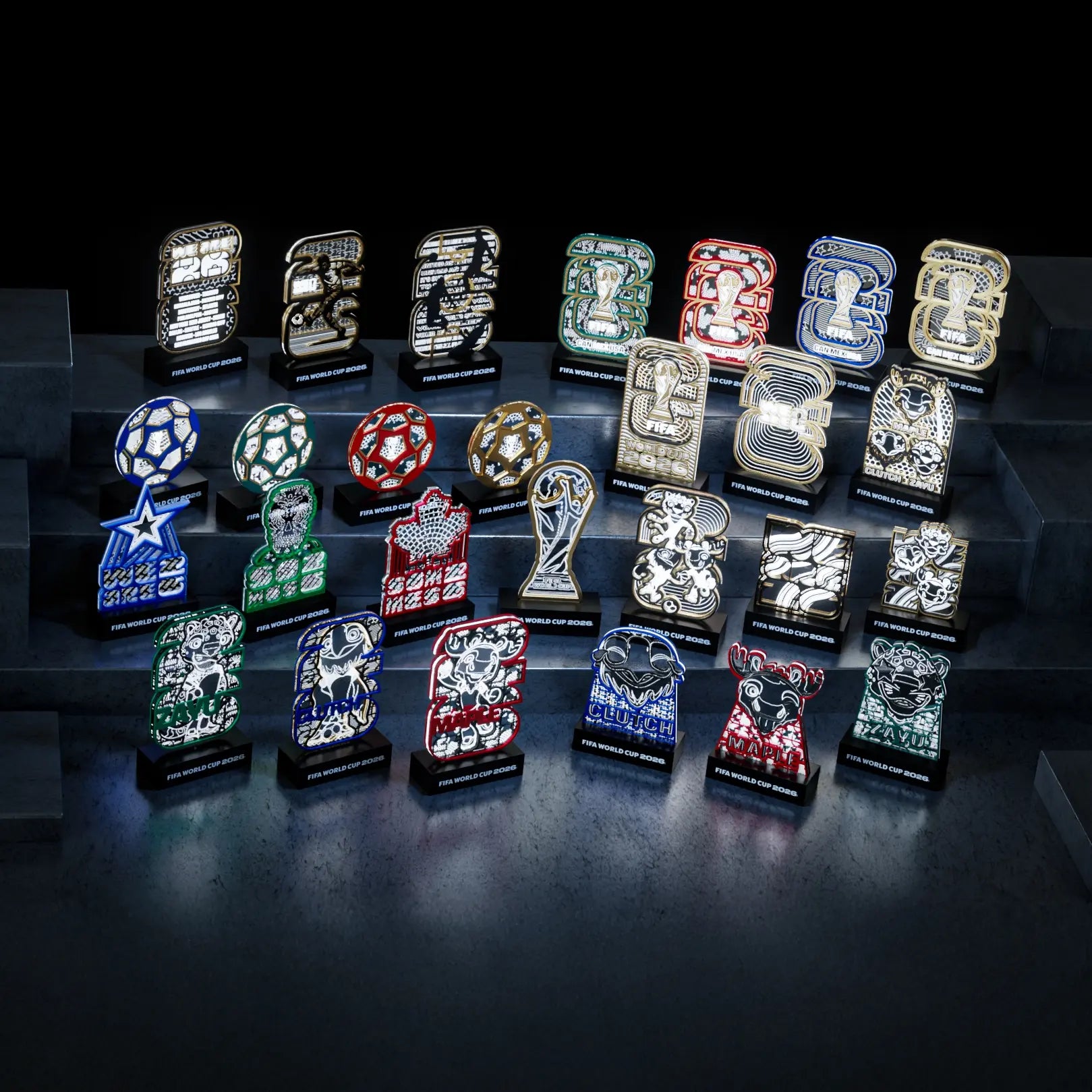 FIFA World Cup 2026 Mascots Clutch Maple Zayu LED Light up Figurine, Plug-In Night Light Collectible Memorabilia Decor for Home Office Desk, Gift for Kids Teens Adults Sports Fan