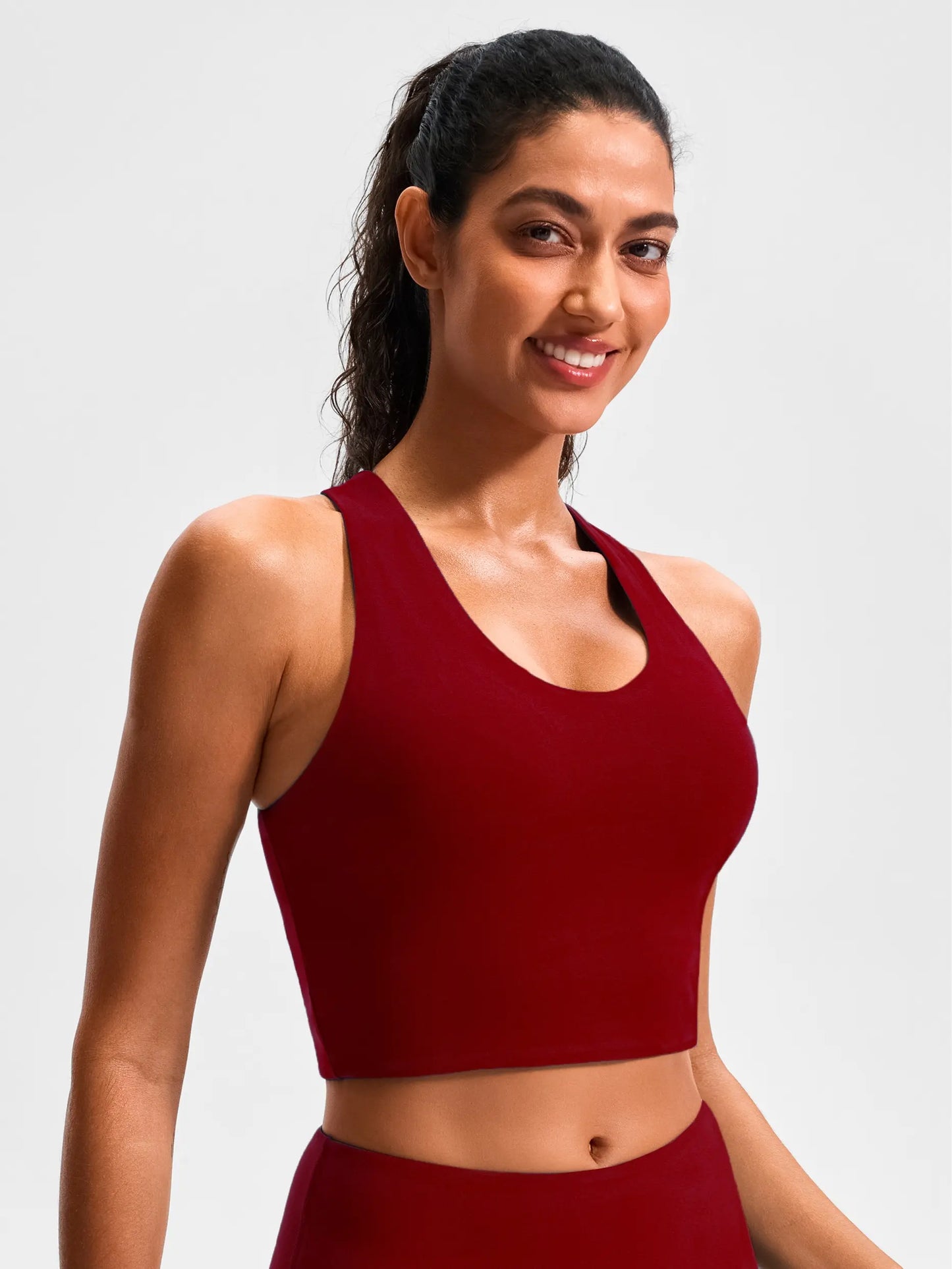 Women's Criss-Cross Back Padded Sports Bras - Medium Support Workout Crop Tops