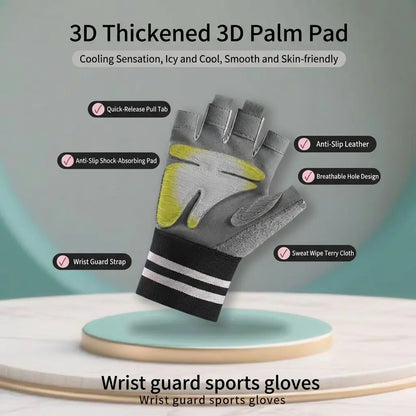 Padded Weightlifting Non-Slip Fingerless Gym for Men & Women Hand Protection Workout with Wrist Support Breathable for Heavy Lifting & Gym Breathable Fingerless Workout Anti-Slip Gym