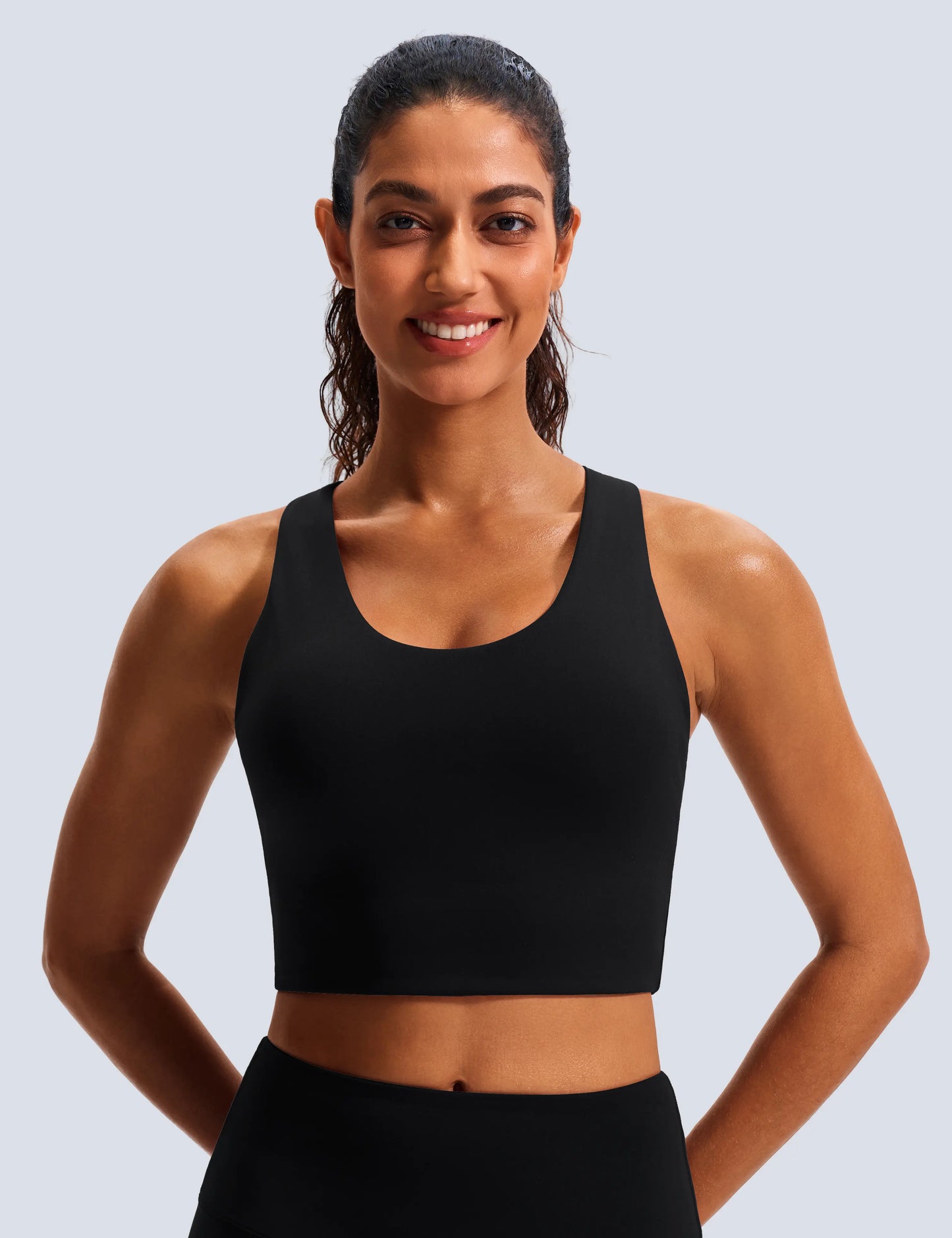Women's Criss-Cross Back Padded Sports Bras - Medium Support Workout Crop Tops
