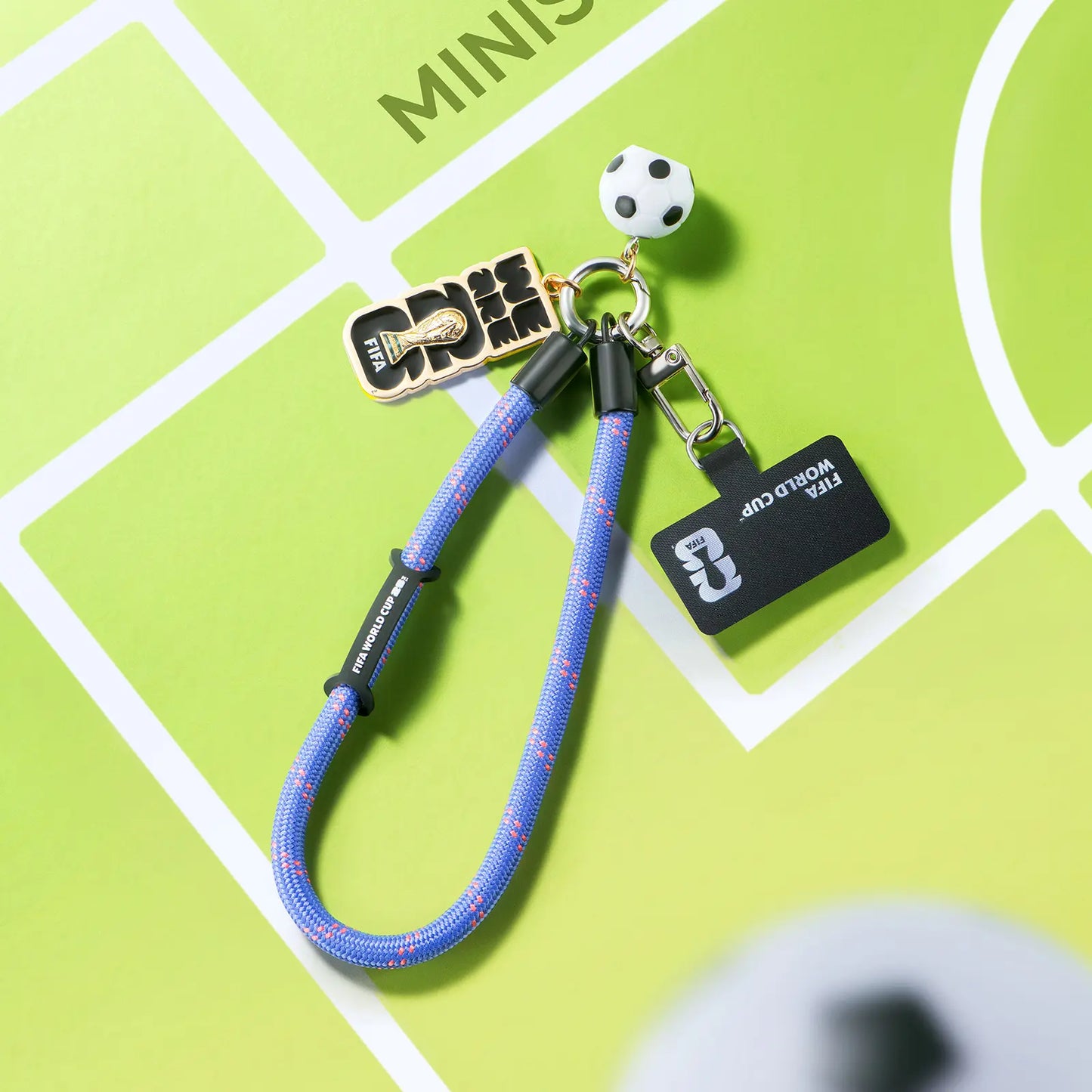 [Limited Edition New Product] MINISO FIFA World Cup 2026 Series Mini Soccer Ball Phone Strap Ornament Keychain Cute Gift