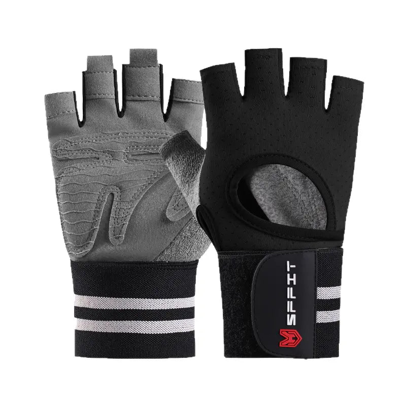 Padded Weightlifting Non-Slip Fingerless Gym for Men & Women Hand Protection Workout with Wrist Support Breathable for Heavy Lifting & Gym Breathable Fingerless Workout Anti-Slip Gym