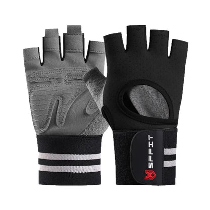 Padded Weightlifting Non-Slip Fingerless Gym for Men & Women Hand Protection Workout with Wrist Support Breathable for Heavy Lifting & Gym Breathable Fingerless Workout Anti-Slip Gym