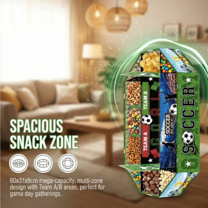 2026 Soccer Party Supplies Set: Extra Large 23X12 Inch "Soccer Field" Shaped Snack Tray, Suitable for Pre-League Parties, Matchday Parties, and Party Decorations.
