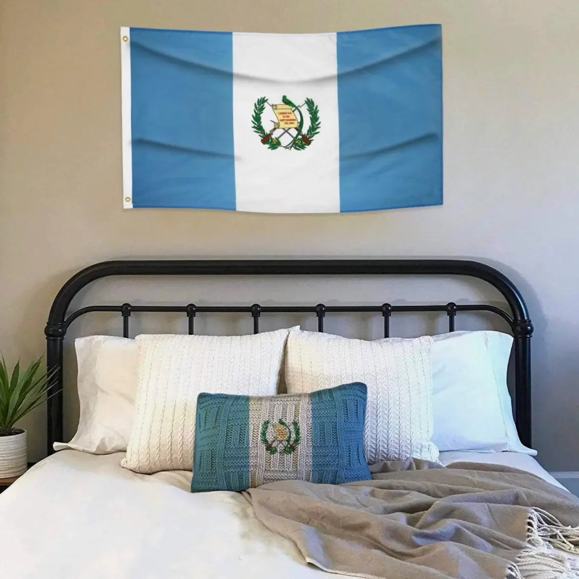 Guatemala Flag 3X5 FT, Thicker 100D Polyester, Double Stitched Guatemala National Flags, Quality 3X5 Ft with Brass Grommets for Indoor Outdoor Use