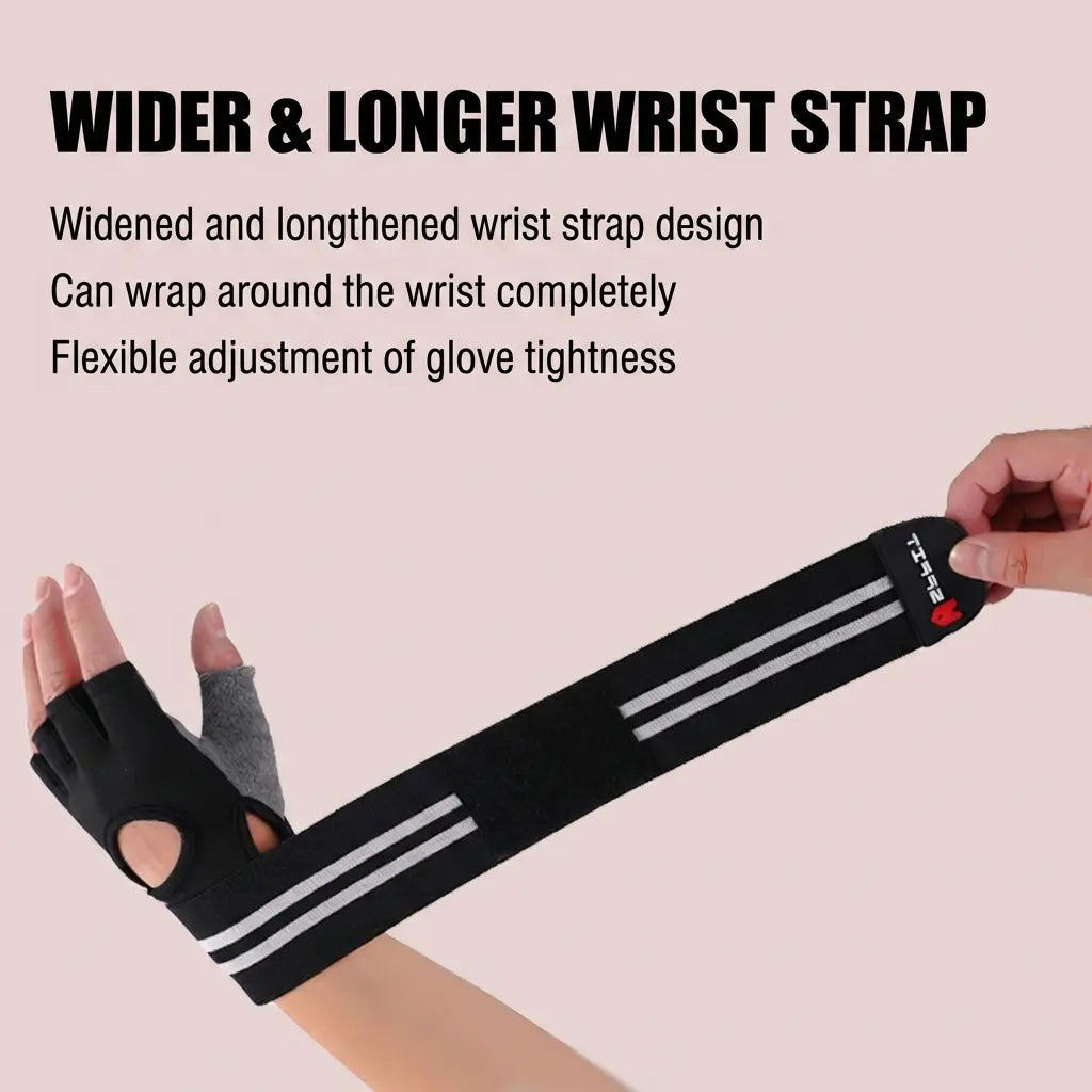 Padded Weightlifting Non-Slip Fingerless Gym for Men & Women Hand Protection Workout with Wrist Support Breathable for Heavy Lifting & Gym Breathable Fingerless Workout Anti-Slip Gym