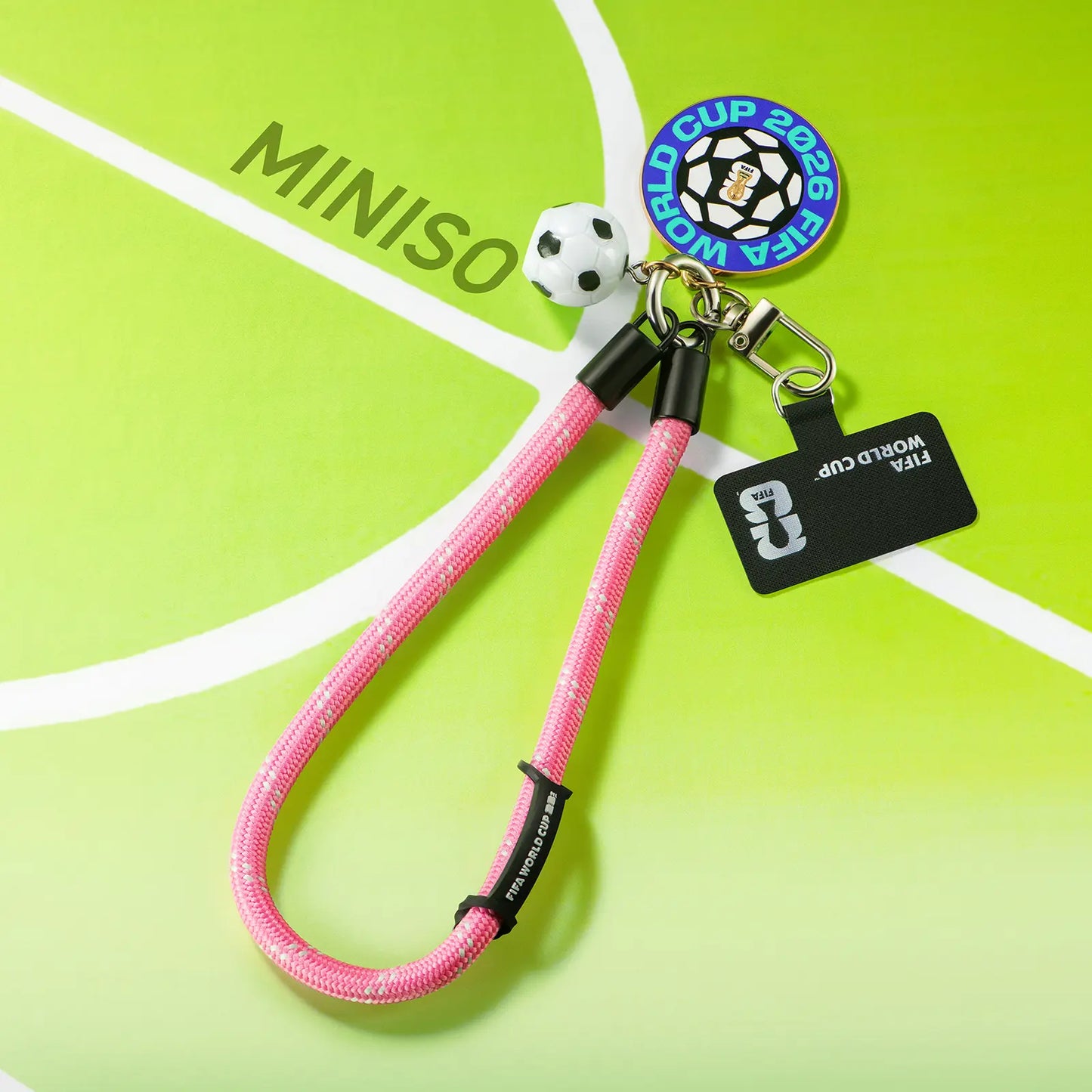 [Limited Edition New Product] MINISO FIFA World Cup 2026 Series Mini Soccer Ball Phone Strap Ornament Keychain Cute Gift