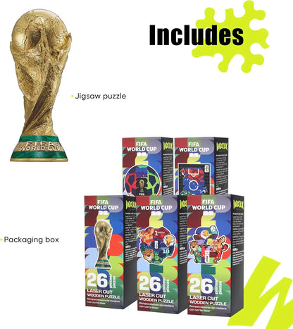 FIFA World Cup 2026 Edition Trophy 26PCS Wooden Pocket Puzzle