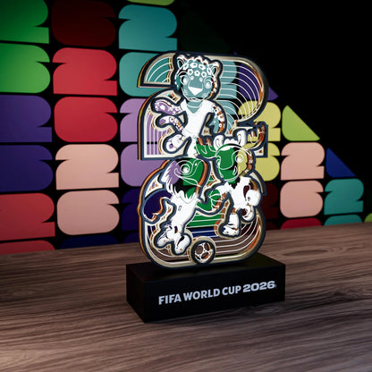 FIFA World Cup 2026 Mascots Clutch Maple Zayu LED Light up Figurine, Plug-In Night Light Collectible Memorabilia Decor for Home Office Desk, Gift for Kids Teens Adults Sports Fan