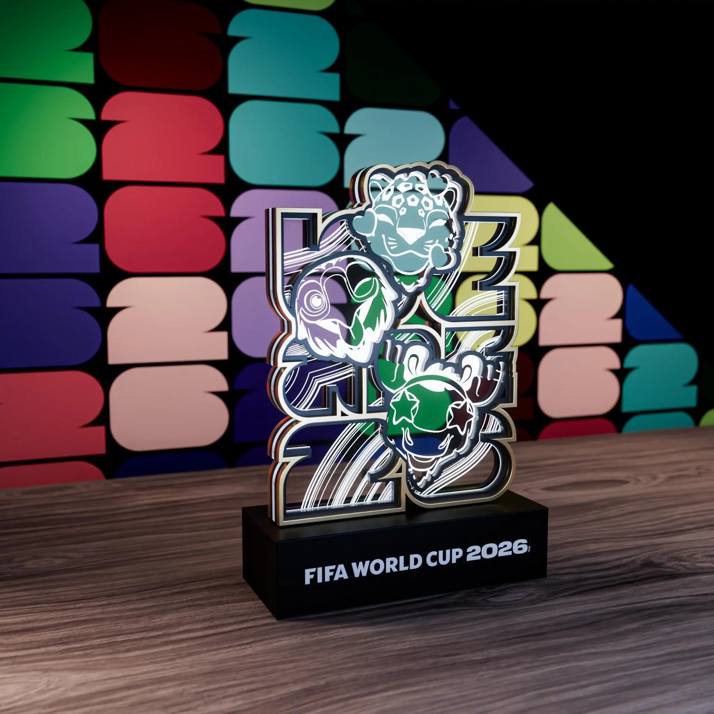 FIFA World Cup 2026 Mascots Clutch Maple Zayu LED Light up Figurine, Plug-In Night Light Collectible Memorabilia Decor for Home Office Desk, Gift for Kids Teens Adults Sports Fan