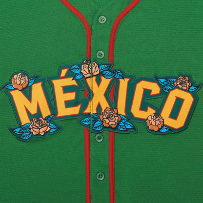 V-Neck Mexico Guadalupe Embroidered Baseball Jersey,Men'S Gift,Button Short Sleeve Sports Jersey,Loose Breathable Soft Comfort,Gift for Game Day