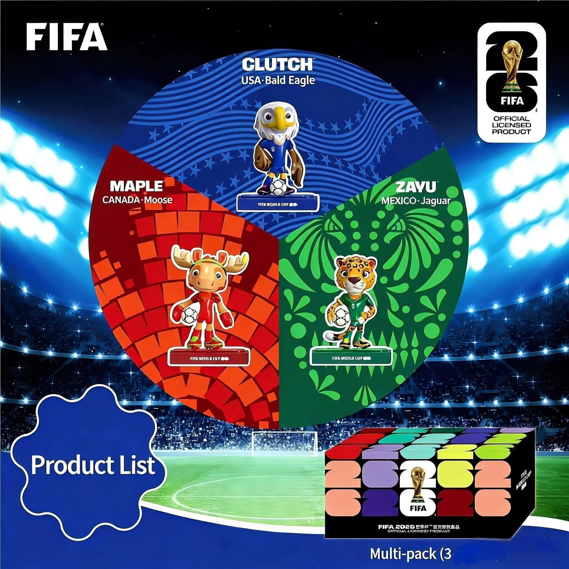 Official Licensed 2026 FIFA World Cup Mascot 3D Figure Set - USA, Canada & Mexico Soccer Collectibles | Premium Fan Souveni.Limited Edition 2026 World Cup Mascot Figurine - North America Soccer Fan Gift | USA Canada Mexico Collectible Toy Set Tiktokshopsp
