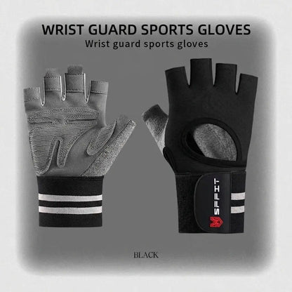 Padded Weightlifting Non-Slip Fingerless Gym for Men & Women Hand Protection Workout with Wrist Support Breathable for Heavy Lifting & Gym Breathable Fingerless Workout Anti-Slip Gym