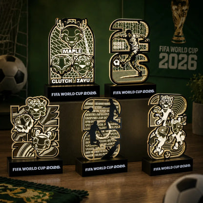 FIFA World Cup 2026 Mascots Clutch Maple Zayu LED Light up Figurine, Plug-In Night Light Collectible Memorabilia Decor for Home Office Desk, Gift for Kids Teens Adults Sports Fan