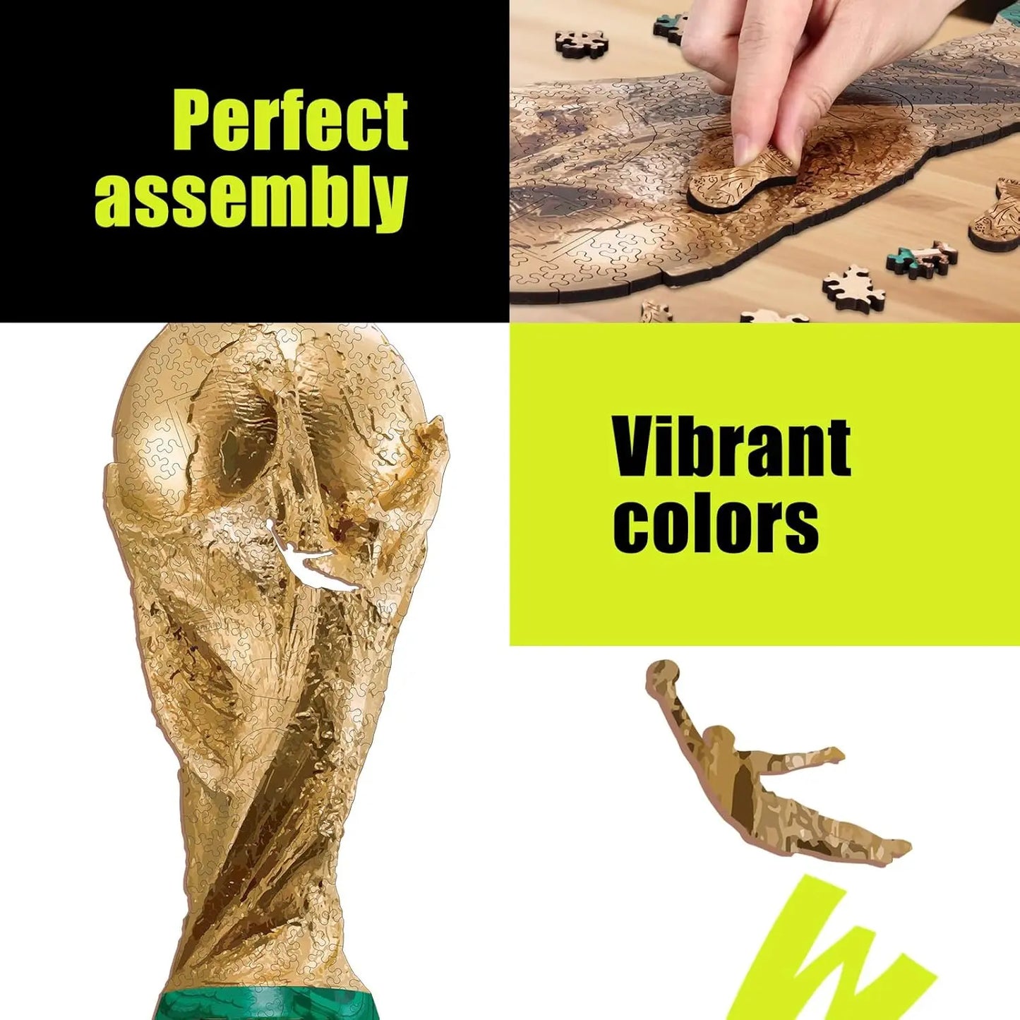 Official FIFA World Cup 2026 Edition Trophy Puzzles for Adults, 200 Pieces Football Merchandise Wooden Puzzles, Unique Soccer Gifts for Fans, Collectors Puzzle, 6.3 X 15.7 Inch Sports Souvenirs