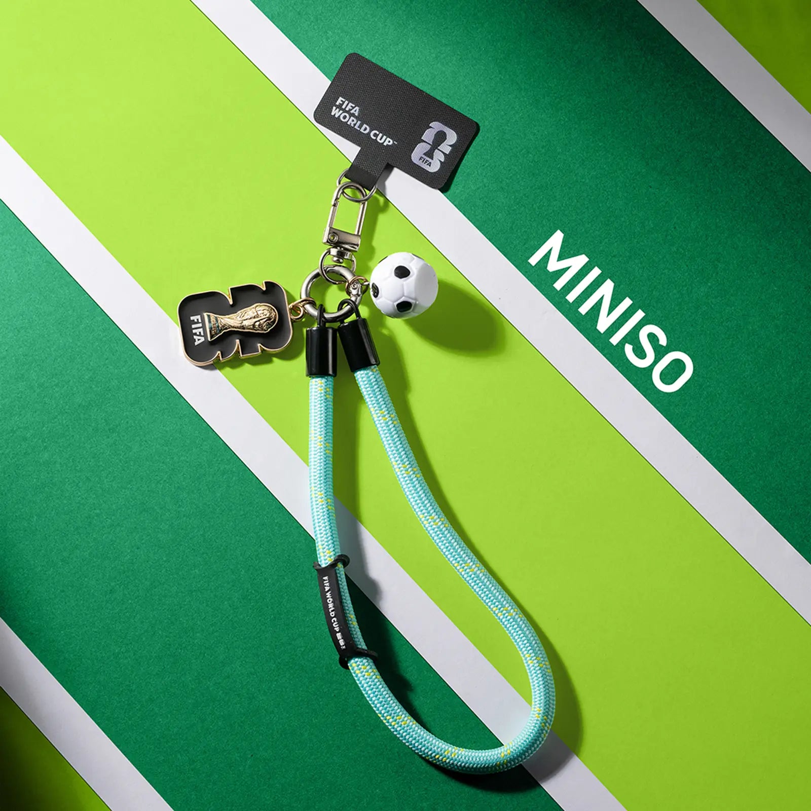 [Limited Edition New Product] MINISO FIFA World Cup 2026 Series Mini Soccer Ball Phone Strap Ornament Keychain Cute Gift