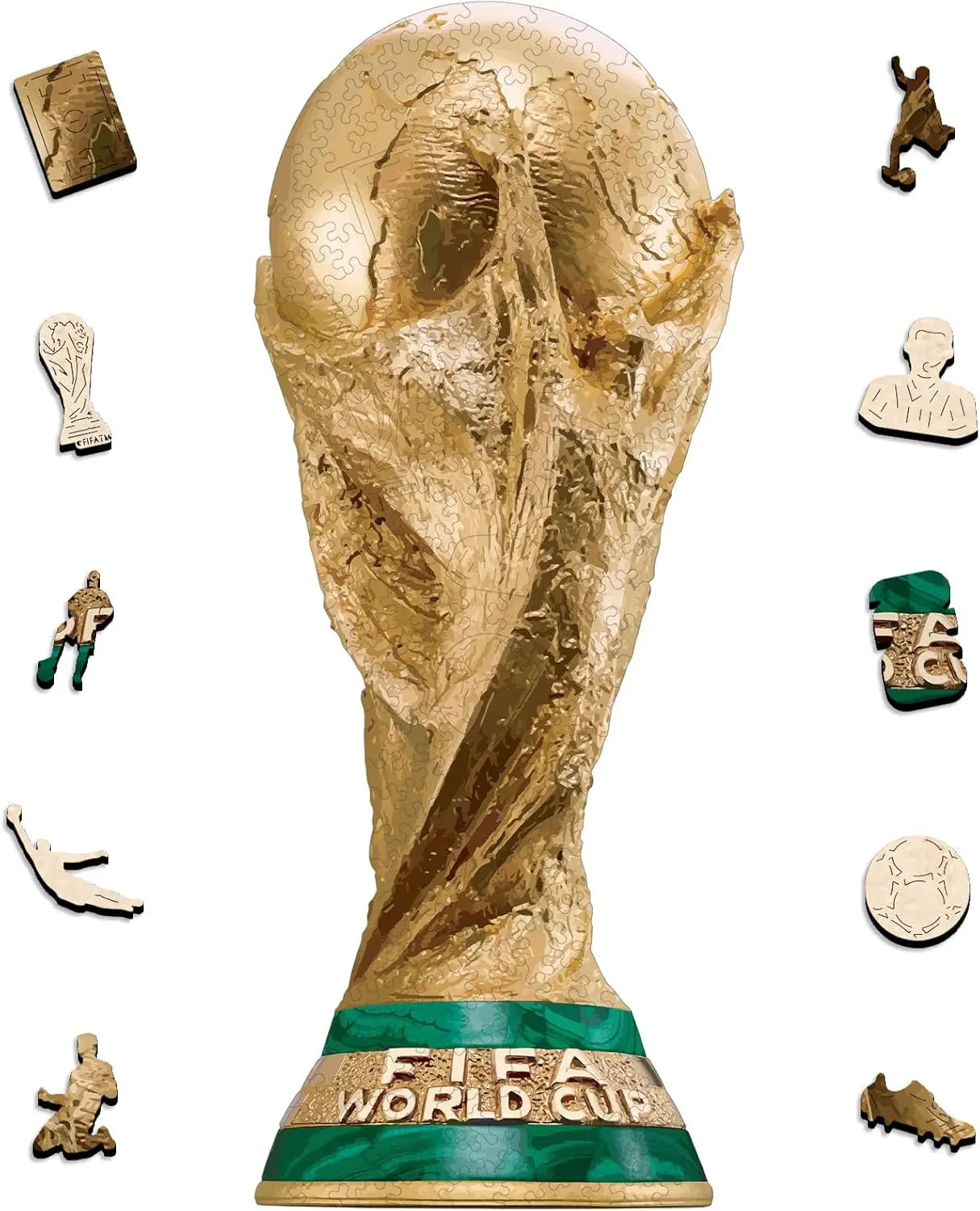 Official FIFA World Cup 2026 Edition Trophy Puzzles for Adults, 200 Pieces Football Merchandise Wooden Puzzles, Unique Soccer Gifts for Fans, Collectors Puzzle, 6.3 X 15.7 Inch Sports Souvenirs